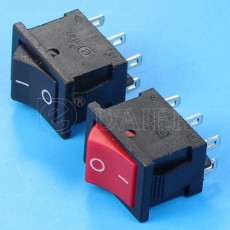 Переключатель KCD1-1-202,  6 Pin, Red