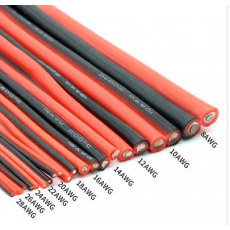 провод силиконовый красный 12AWG  (3,41мм2) 1м.