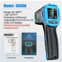 Цифровой бесконтактный инфракрасный термометр G800B, до 800 градусов