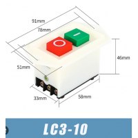 Кнопка для бетономешалки универсальная LC3-10 87х48 мм с рамкой 6 контактов Кнопка для бетономешалки универсальная LC3-10 87х48 мм с рамкой 6 контактов