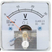 Вольтметр стрелочный SF50, DC 0-30В Вольтметр стрелочный SF50, DC 0-30В
