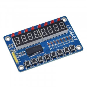 Модуль TM1638 - 8 семисегментных индикаторов + 8 светодиодов + 8 кнопок