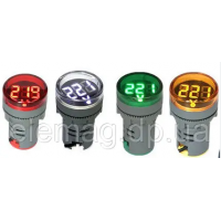 Цифровой вольтметр переменного тока с сигнальной лампой, красный Цифровой вольтметр переменного тока с сигнальной лампой, красный