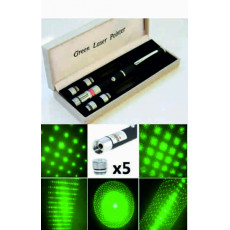 Зеленая Лазерная указка 5 в 1 LASER POINTER 1000 mW 5 насадок лазер