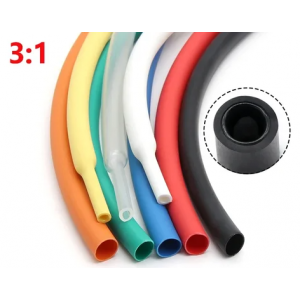 Термоусадочная трубка 6,4мм с клеем , черная